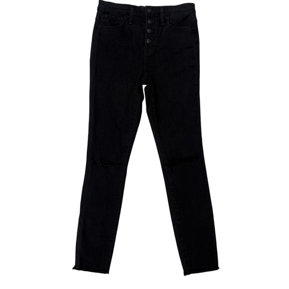 Lot of 2 Madewell High Rise Skinny Distressed Jeans Jeggings 26T Black Blue - Picture 9 of 15